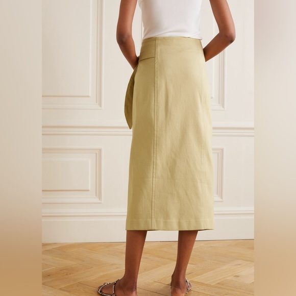 Vince skirt 2 Women's Side Buckle Wrap Skirt linen blend - Picture 7 of 8